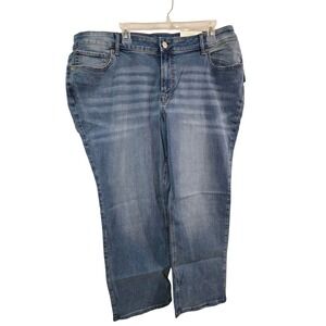 Maurices Classic Straight Jeans Womens 22W X-Short Mid Rise Super Stretch Denim